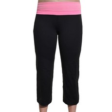 Kirkland Signature 여성용 액티브 요가 카프리 블랙/핑크 Small 118305