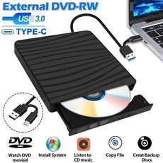 USB 3.0 C 타입 휴대용 DVD CD +/-RW 외장 버너 광학 드라이브 ROM 디스크 리더 노트북 PC 데스크탑 맥북 아이맥 윈도우 11, 1개