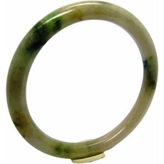 小樂 翡翠手鐲 圓骨鐲 牛奶白底灑綠 天然A貨玉鐲 (手圍18.3號 內徑57.5mm V810), 1個