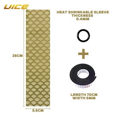 열 수축 슬리브 아이스 하키 스틱 테이프 두꺼운 0.4 그립 테니스 낚시 배드민턴 스포츠, Yellow - Fish scale, 1개