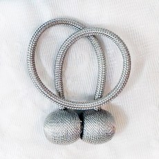 하루네 커텐 끈 마그네틱 자석 장식 걸이 커튼정리 집게 후사고리 (1+1) 46cm, 그레이  (1+1), 1개
