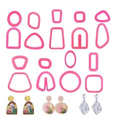 폴리머 클레이 커터 18개 귀걸이 제작용 유기농 폴리머 클레이 커터 폴리머 클레이 주얼리용 클레이 커터 기본 폴리머 클레이 커터 클레이 귀걸이 커터 313917, 폴리머 클레이 커터 18개, 귀걸이 제작용 유기농 폴리