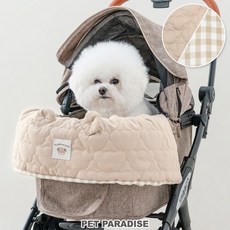 Pet Paradise 貝果貝果冬季格紋小熊耳雙面用推車圍邊保護墊 - 弧形邊緣, 1個