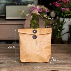 종이 보냉백 방수 도시락 직장인 소형 카키색 A 런치백 보온 크래프트 가방, 1개, B. 중형