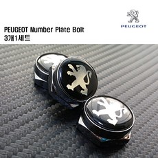 푸조번호판가드 메탈스티커 메탈스티커 신형 구형 비천공 J타입, 번호판볼트(블랙), 1세트