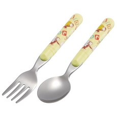 스케이터(Skater) 식기류 스푼 포크 세트 식기세척기 사용 가능 일본 제조 원숭이 조지 알파벳 SFR1-A