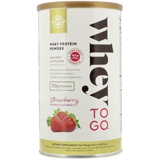 SOLGAR Whey TO GO乳清蛋白粉 草莓口味, 1罐, 453.5g