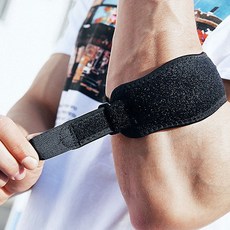 팔꿈치 엘보 보호대 골프 테니스, 블랙, 2개