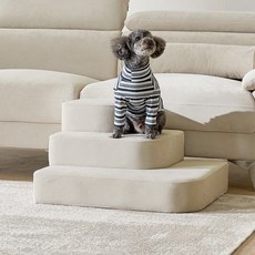 웰퍼니쳐 체리쉬 논슬립 슬개골보호 애견 강아지 고양이 3단/2단 변신 계단 펫스텝 침대 소파 발판 1개, 체리쉬 펫스텝_베이지