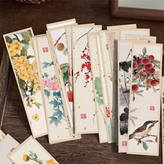 수묵화 전통 종이 책갈피 전통 60종 개별포장 선물 사은품 랜덤발송 북마크 북클립 기념품 독서용품, 상세페이지 참조, 1개