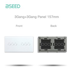 BS 3GANG 유리 부품 계단 3WAY 스위치 조합 패널 예비 터치 센서 DIY 기본 기능, EU 표준, 3G 3G Front Panel