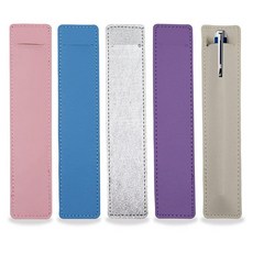 [ 706659 ] SNOMEL 5피스 가죽 싱글 만년필 케이스 남성 여성용 부드러운 펜 슬리브 파우치 사무실용 볼펜 보호 커버 홀더 비즈니스 선물 (블루 베이지 퍼플, 파란색, 베이지색, 보라색, 은색, 분홍색