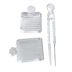 DAMMAIDDAO 2.6mm 미니 비즈용 도구 세트 3개와 정렬판 녹는 비즈 공예를 위한 간편한 철제 비즈 분류 도구, 5cm, 플라스틱, 분명한