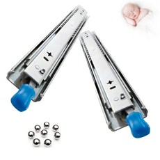 헤비 듀티 슬라이드 서랍 슬라이드 잠금 장치 3 단계 풀 전체 확장 볼 텔레스코픽 슬라이드 250mm-1500mm 전체 크기 스틸 볼 베어링 포함 왼쪽 및 오른쪽 슬라이드, 24inch(600mm)