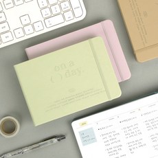 워너디스 온어데이 와이드 위클리 양장 다이어리 날짜형 만년형 일기장 업무용 회사 다이어리 플래너, [날짜형] 소프트그린