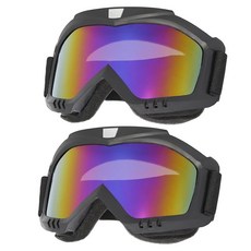 OQUQO 비포장 자전거 스키 ATV 오토바이 라이딩 먼지 MTB MX 고글 방풍 모토크로스 고글 2팩 남성 여성 청소년 성인용 컬러풀, OQUQO 비포장 자전거, 스키, ATV 오토바이, 라