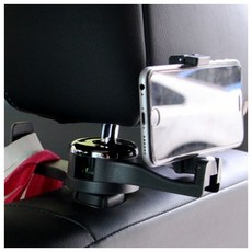 차량용품 운전편리 차내정리 차량액세서리 더클린 휴대폰거치 헤드레스트 후크(블랙), 차량용품 운전편리 차내정리 차량액세서리 더클린 휴대폰거