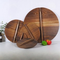 나무뚜껑 돌솥 덮개 고급 원목 냄비뚜껑 뚝배기 업소용 식당 가정용 원형 내열, 지름 30cm, 탄색, 1cm