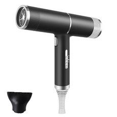 新概念吹風機110v歐規美規吹風機頭髮速幹髮廊外貿電吹風筒, 1個, 淺黑色:110V彩盒包裝1風嘴