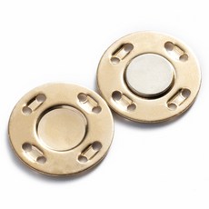 金屬磁吸鈕扣 隱形暗扣 包包釦 磁鐵子母扣 窗簾衣服磁力扣 手縫磁扣, 金, 磁吸鈕扣 1對