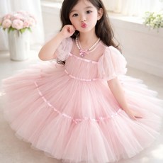 로즈벨라 블라썸 핑크 쉬폰 드레스 여아 유아 파티 공주옷