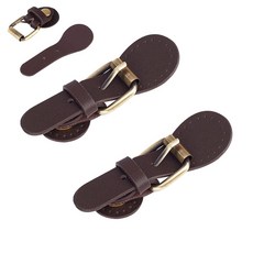 2개 소가죽 소재의 바느질 부착형 가방 롤러 버클 탭 잠금 장치 황동 장식 코코넛 브라운 색상 9.5x3.2x1.5cm, 야자갈색