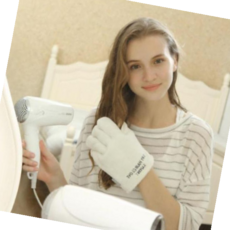 머리드라이 편리한 머리카락 헤어 드라이 핸드 수건 타월 장갑, 화이트