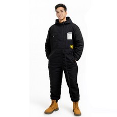 겨울 일체형 배달대행 방한우주복 오토바이 바이크 라이더 작업복 동계 정비복 배달 스즈끼복 라이더 기모 스즈끼 방한복 노가다 패딩, XL, 모던블랙