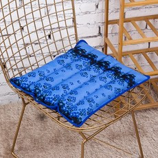 夏季沙發冰墊坐墊兒童午睡水袋墊子夏天冰涼牀墊注水涼蓆水牀代發, 1個, 藍花48*48【配冰晶