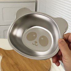 Babycare 304不銹鋼卡通兒童碗 家用寶寶防摔吃飯湯碗 幼兒園可愛小熊碗, 1個, 兜兜熊