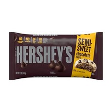 허쉬 세미스위트 초콜릿 베이킹 칩 - 340g Hershey's Semi-Sweet Chocolate Baking Chips - 12 oz, 1개