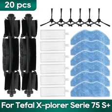 호환 Tefal Rowenta X-plorer Serie 75S RR8577WH + / 액세서리 브러시 Hepa 필터 먼지 봉투 닦기, 10 Set E