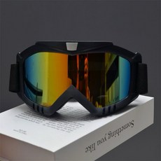 滑雪登山護目鏡 男女款騎行摩託車防風防眩光眼鏡 戶外運動雪地防紫外線防風沙防霧風鏡 抗UV 機車護目鏡, 【旗艦品質】黑框紅炫彩, 1個