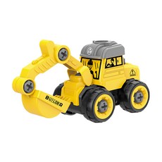 JoyBaby DIY拆裝玩具車 可拆卸擰螺絲益智玩具 耐摔工程車 拆裝車玩具, 挖掘機, 1個