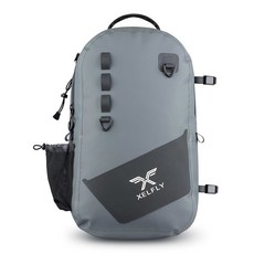 로드 홀더가 있는 Xelfly 방수 낚시 슬링 백팩 가방 기어 루프 잠수 지퍼 견고한 상단 손잡이 조절 가능한 부착물(그레이), Gray, Sling Bag