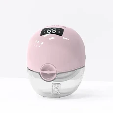 BPA 프리 안전 실리콘 오버플로 방지 디자인 충전식 1000mAh 배터리 웨어러블 무선 유축기 (모유 수유, 01 pink