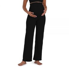 Sunvalix Maternity Wide Leg Pants with Pockets Cozy Over Belly Yoga Pants for Workouts Lounge &