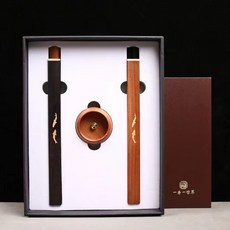 年年有余 綫香檀香沉香香禮套裝 禪意擺件 創意家用 木質香薰爐 禮品, 年年有餘香禮三件套