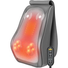 사무용 의자용 COMFIER 무선 목재 지지 베개 온열 허리 마사지기 시아츠 등 쿠션 사무실용 충전식 및 휴대용 가정용 여성용 선물, Graphite Gray