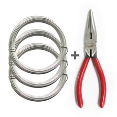 소분 철사 1.2mm x 20m 3개 롱노우즈 세트(연통묶기 다용도 결속 와이어)