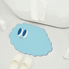디아쿠아 몬스터 빨아쓰는 욕실 주방 논슬립 소프트 규조토 발매트, 미소스카이