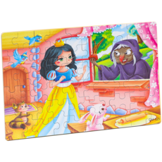 卡通拼圖 兒童益智玩具 趣味拼圖 鐵盒裝, 【60片】公主, 1個, 60片