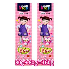 2080 키즈 치약 75g 2스텝 (콩순이) 딸기향무배 유아치약, 3세트