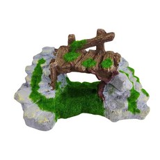 COZENTA 수족관 오브제 입상 은신처 돌 이끼 수지제, 1개