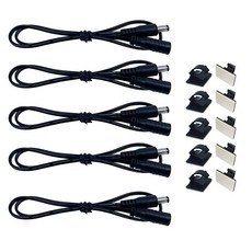 Litever 연장 점퍼 케이블 블랙 50.8cm(20인치) 20 AWG 2468 와이어 수-암 점프 코드 5.5mm x 2.1mm 범용 DC 배럴 커넥터. LED 조명, Litever 연장 점퍼 케이블 블랙, 50.8cm(2