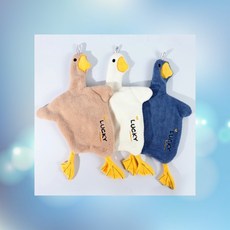 어린이집 유지원 고리수건 오리 캐릭터 극세사 주방 욕실 핸드 수건 타올 타월, 1cl1 블루, 1개