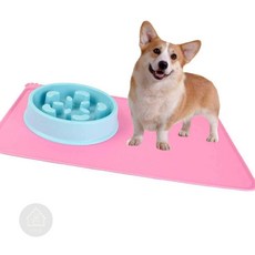 반려동물 식기 매트 핑크 강아지식탁 강아지그릇 애견밥그릇