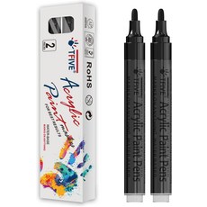 TFIVE 흰색 페인트 마커 펜 - 아크릴 영구 2팩 중간 팁 2-3mm 미술 프로젝트용 펜 드로잉 암벽화 세라믹 유리 목재 플라스틱 금속 캔버스 DIY 공예품, Yellow