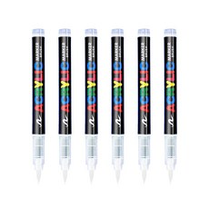 아크릴 붓펜 캘리그라피 마카펜 24색 소프트팁 컬러붓펜, 1개, 화이트 6 개