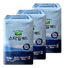 디펜드 스타일 패드 남성용, FREE(onesize), 3개, 12매